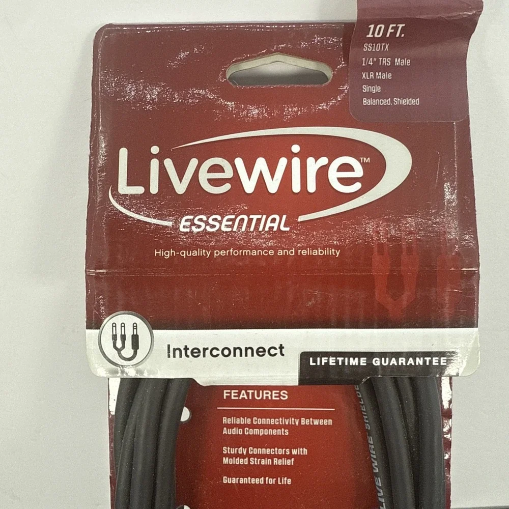 Livewire 10 ft Mic Cable 1/4